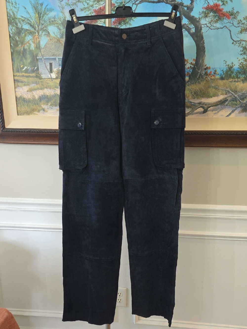 Wilsons Leather Men's Navy Suede Cargo Pants